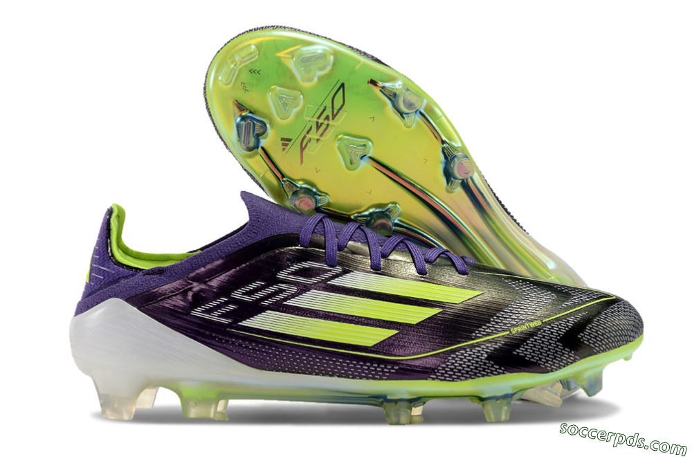 Adidas F50 Adizero FG Low-Tops Football Boots - Purple/Yellow/White 2