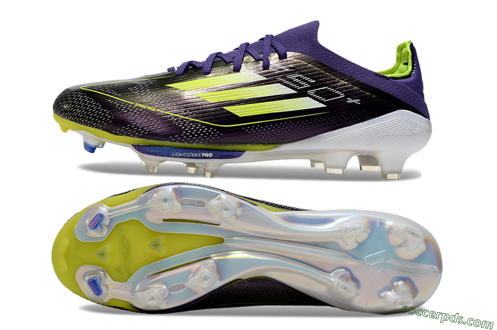 Adidas F50 Lightstrike Pro FG Low-Tops Football Boots - Purple/Yellow/Blue 0