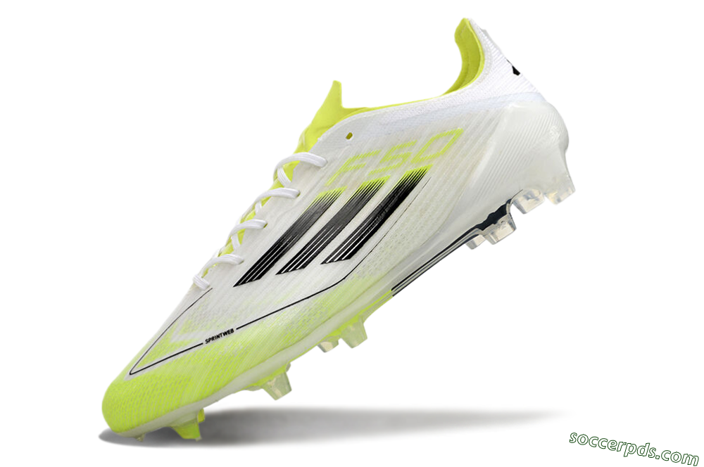 Adidas F50 Adizero FG Low-Tops Football Boots - White/Yellow/Black 5