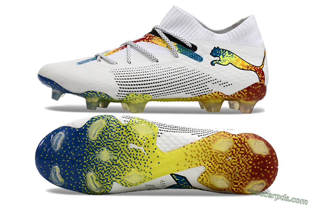 Puma Future Ultimate FG Low-Tops Football Boots - White/Blue/Red 0