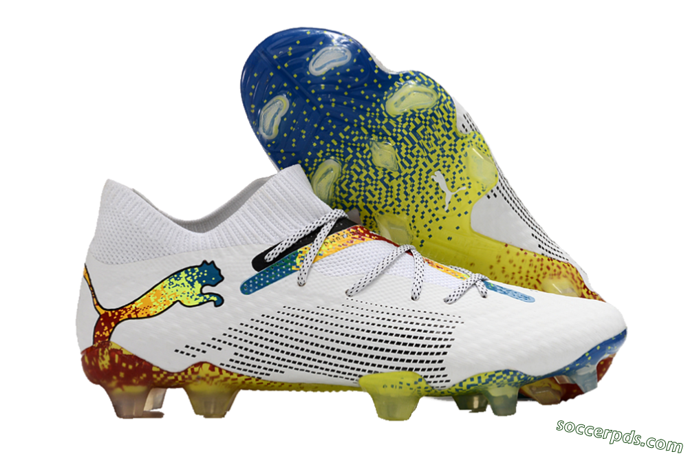 Puma Future Ultimate FG Low-Tops Football Boots - White/Blue/Red 1