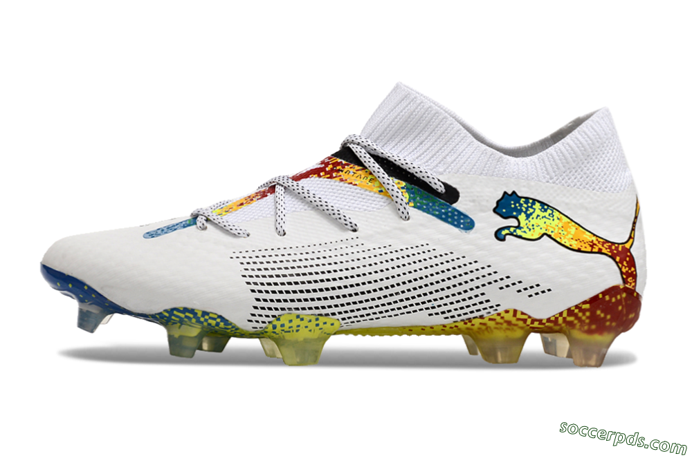 Puma Future Ultimate FG Low-Tops Football Boots - White/Blue/Red 2