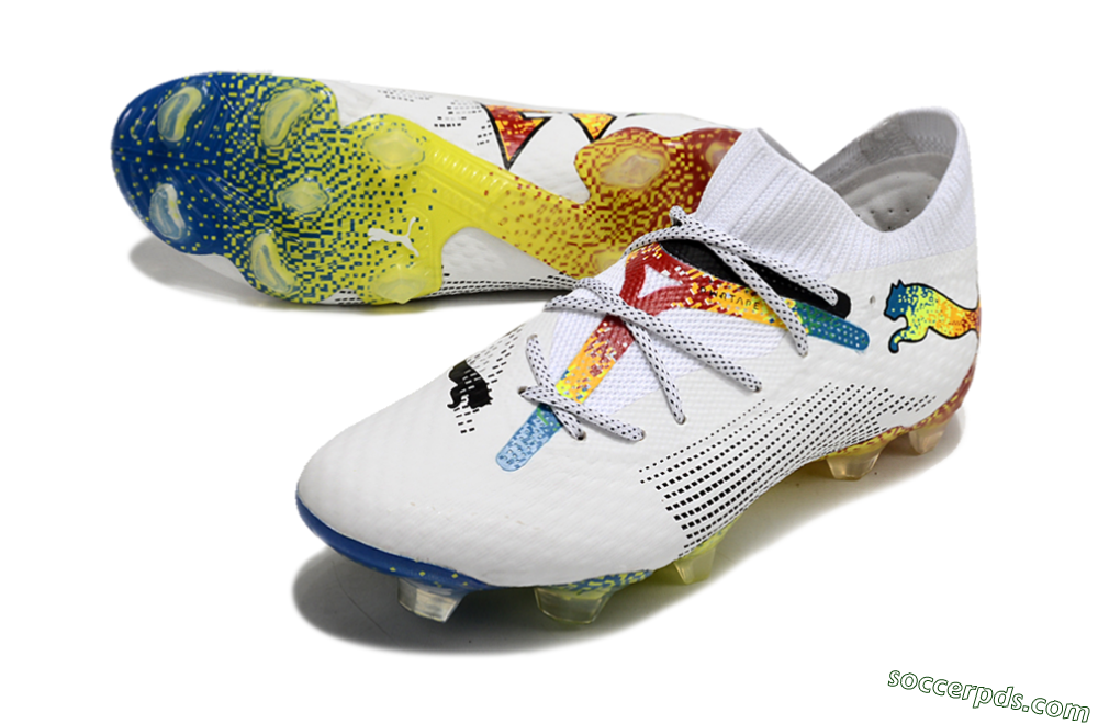 Puma Future Ultimate FG Low-Tops Football Boots - White/Blue/Red 3