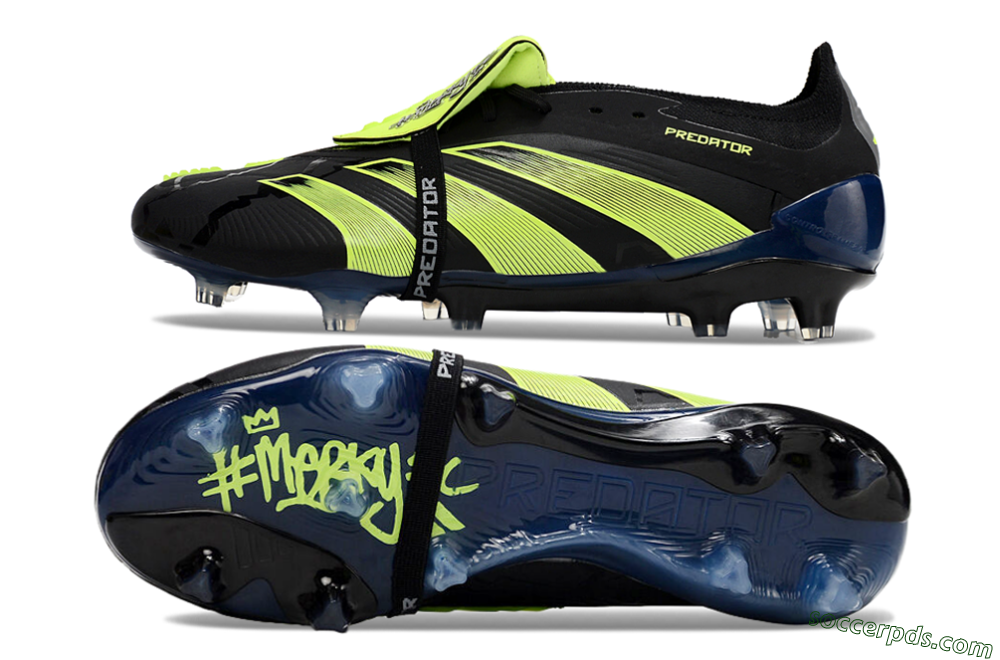 Adidas Predator Elite Foldover Tongue FG Low-Tops Football Boots - Black/Yellow/Blue 6