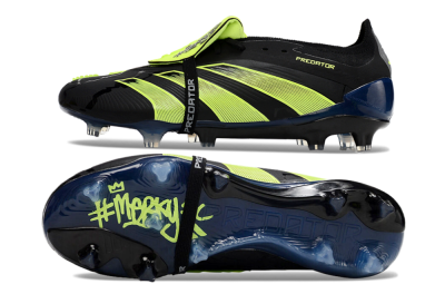 Adidas Predator Elite Foldover Tongue FG Low-Tops Football Boots - Black/Yellow/Blue