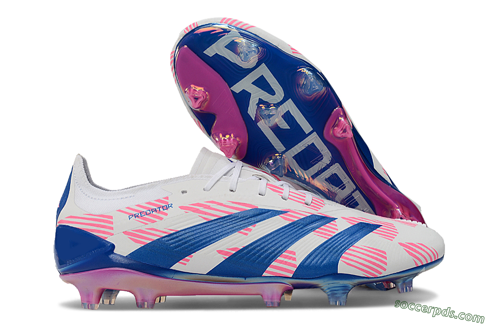 Adidas Predator Accuracy Elite FG Low-Tops Football Boots - White/Pink/Blue 1