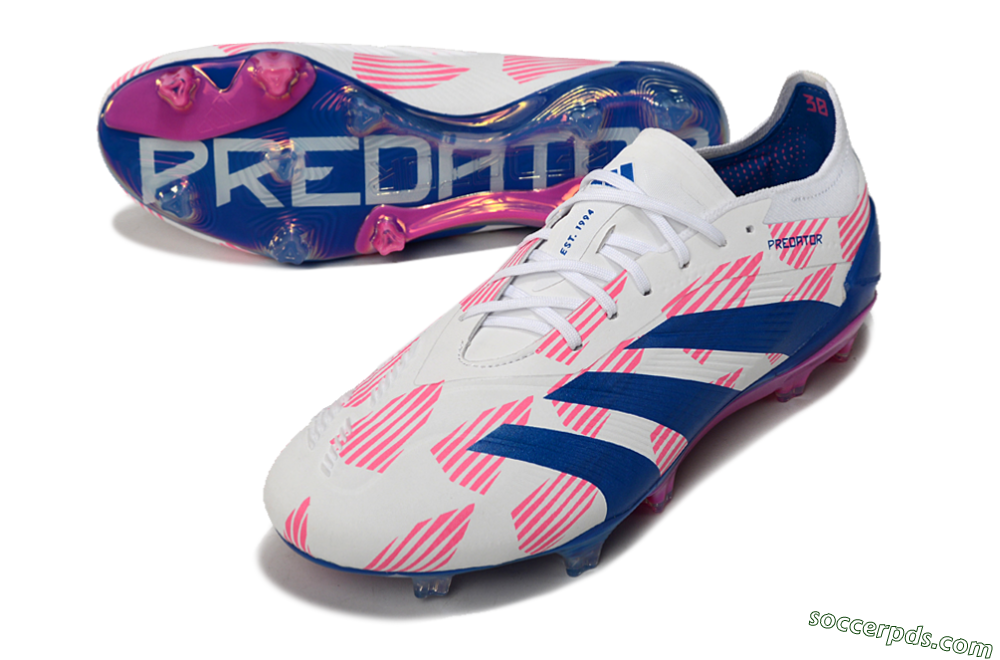 Adidas Predator Accuracy Elite FG Low-Tops Football Boots - White/Pink/Blue 3