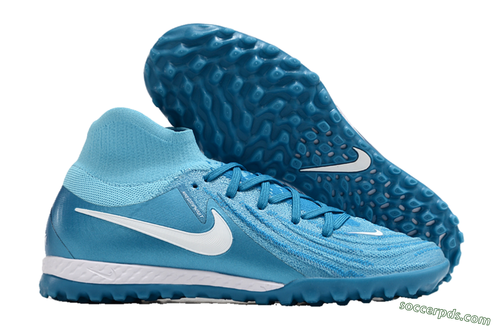 Nike Phantom Luna Elite TF High-Tops Football Shoes - Jade/White/Blue 1