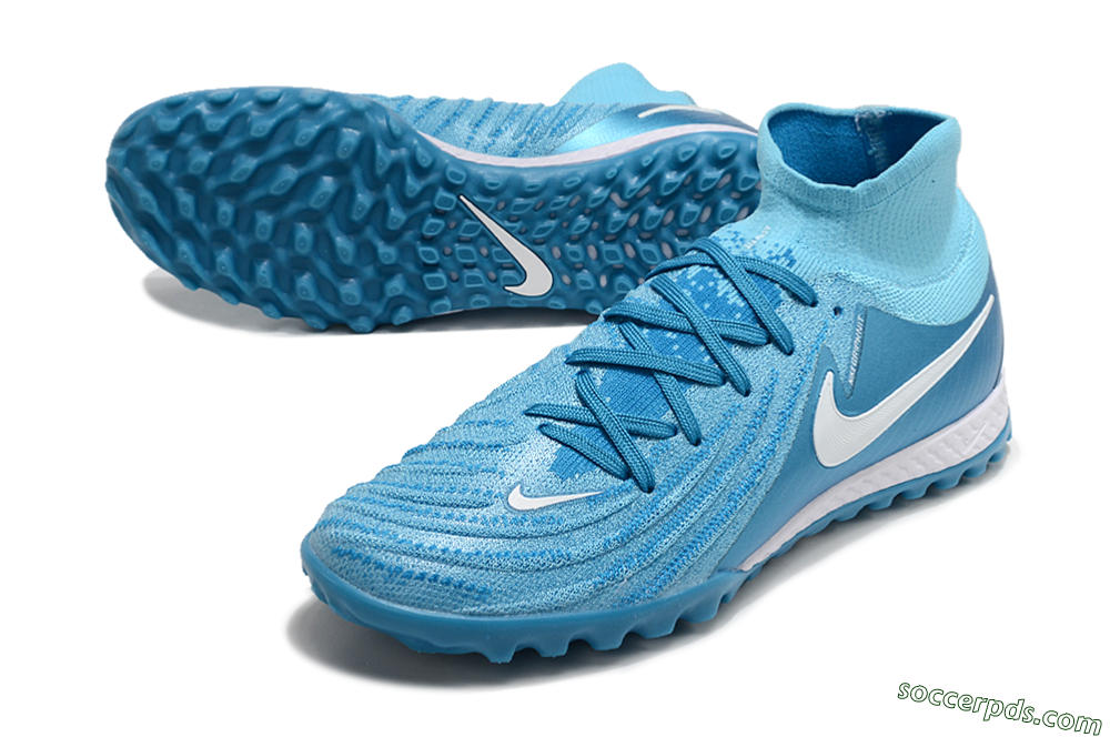 Nike Phantom Luna Elite TF High-Tops Football Shoes - Jade/White/Blue 3