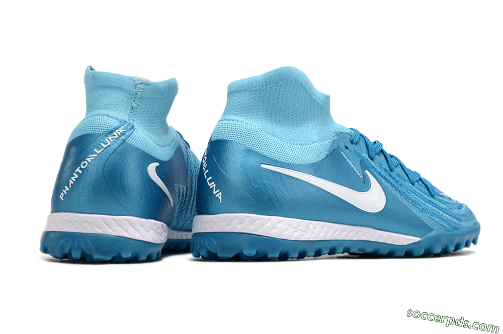 Nike Phantom Luna Elite TF High-Tops Football Shoes - Jade/White/Blue 6