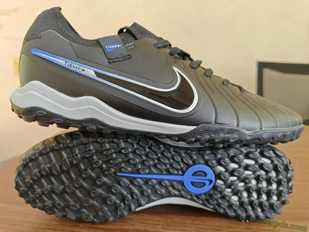 NikeTiempo Legend 10 TF Low-Tops Football Shoes - Black/Blue/White