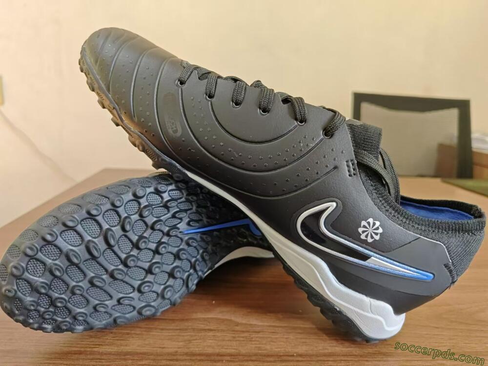 NikeTiempo Legend 10 TF Low-Tops Football Shoes - Black/Blue/White