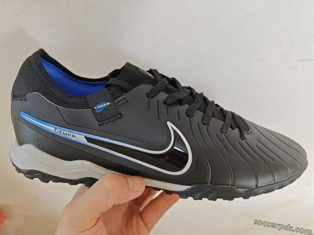 NikeTiempo Legend 10 TF Low-Tops Football Shoes - Black/Blue/White