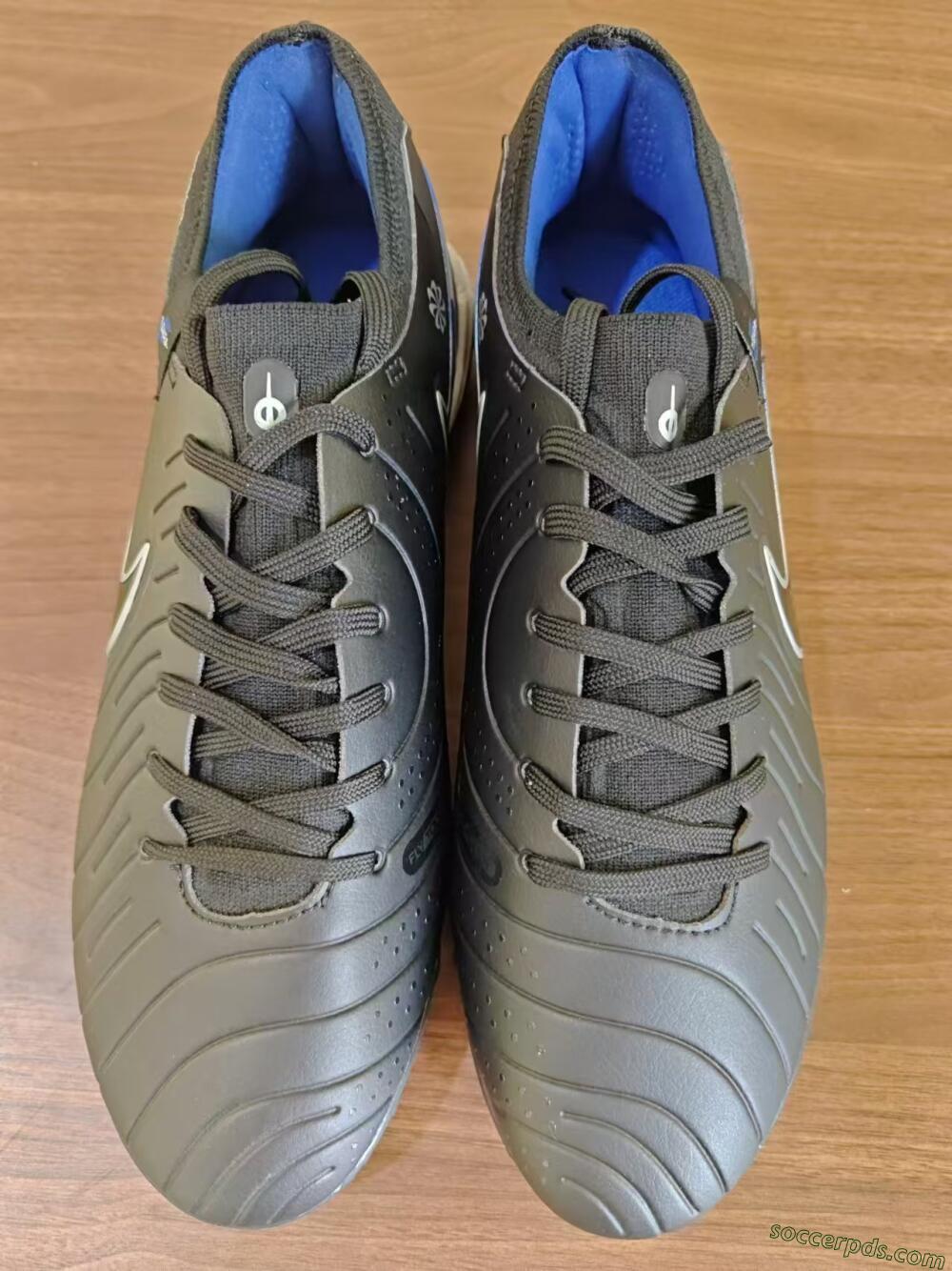 NikeTiempo Legend 10 TF Low-Tops Football Shoes - Black/Blue/White