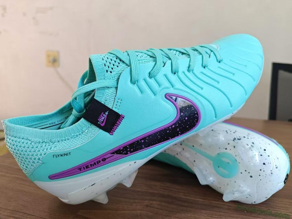 Nike Tiempo Legend 10 Elite FG Low-Tops Football Boots - Blue/Black/Purple