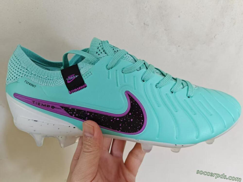Nike Tiempo Legend 10 Elite FG Low-Tops Football Boots - Blue/Black/Purple