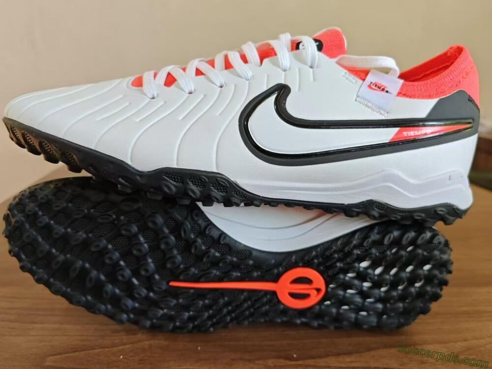 NikeTiempo Legend 10 TF Low-Tops Football Shoes - White/Black/Orange