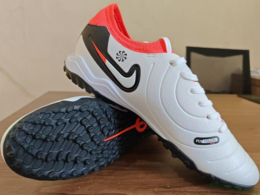 NikeTiempo Legend 10 TF Low-Tops Football Shoes - White/Black/Orange