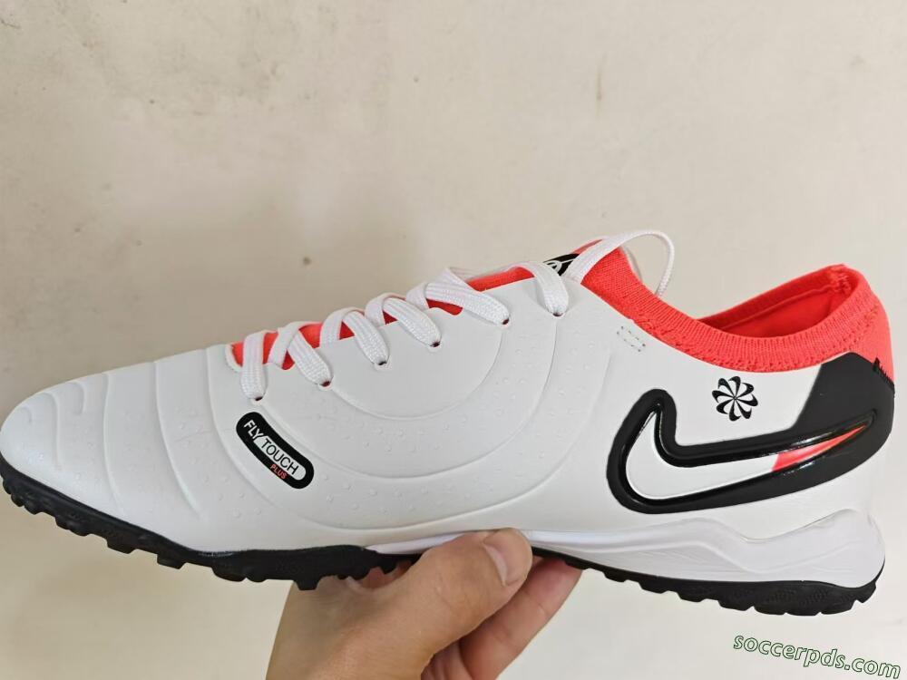 NikeTiempo Legend 10 TF Low-Tops Football Shoes - White/Black/Orange