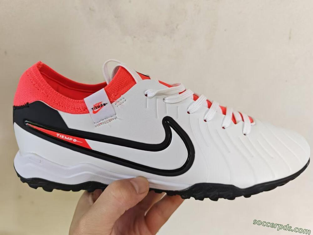 NikeTiempo Legend 10 TF Low-Tops Football Shoes - White/Black/Orange