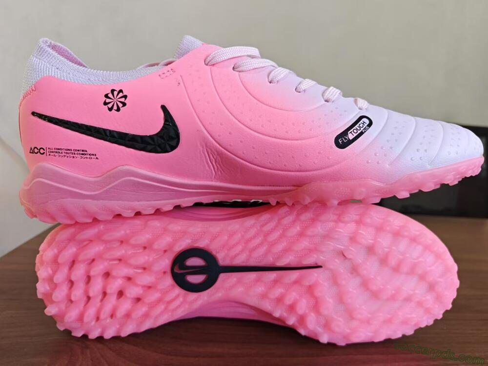 Nike Tiempo Legend 10 Elite TF Low-Tops Football Shoes - Pink/White/Black