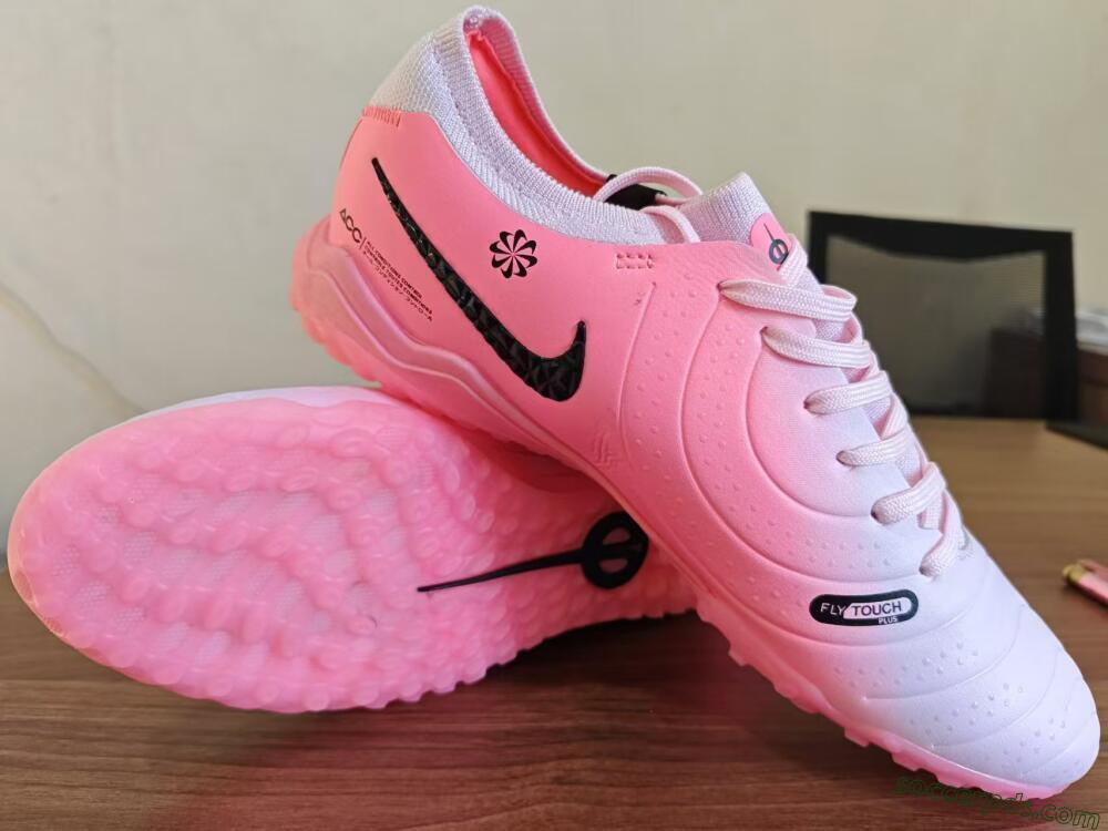 Nike Tiempo Legend 10 Elite TF Low-Tops Football Shoes - Pink/White/Black