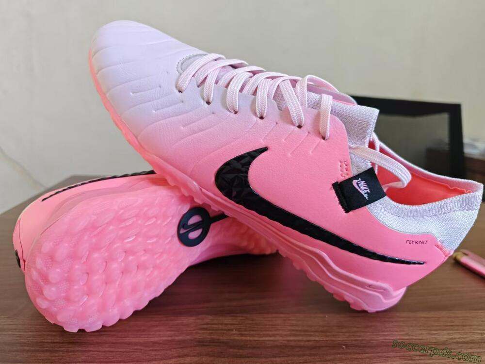 Nike Tiempo Legend 10 Elite TF Low-Tops Football Shoes - Pink/White/Black