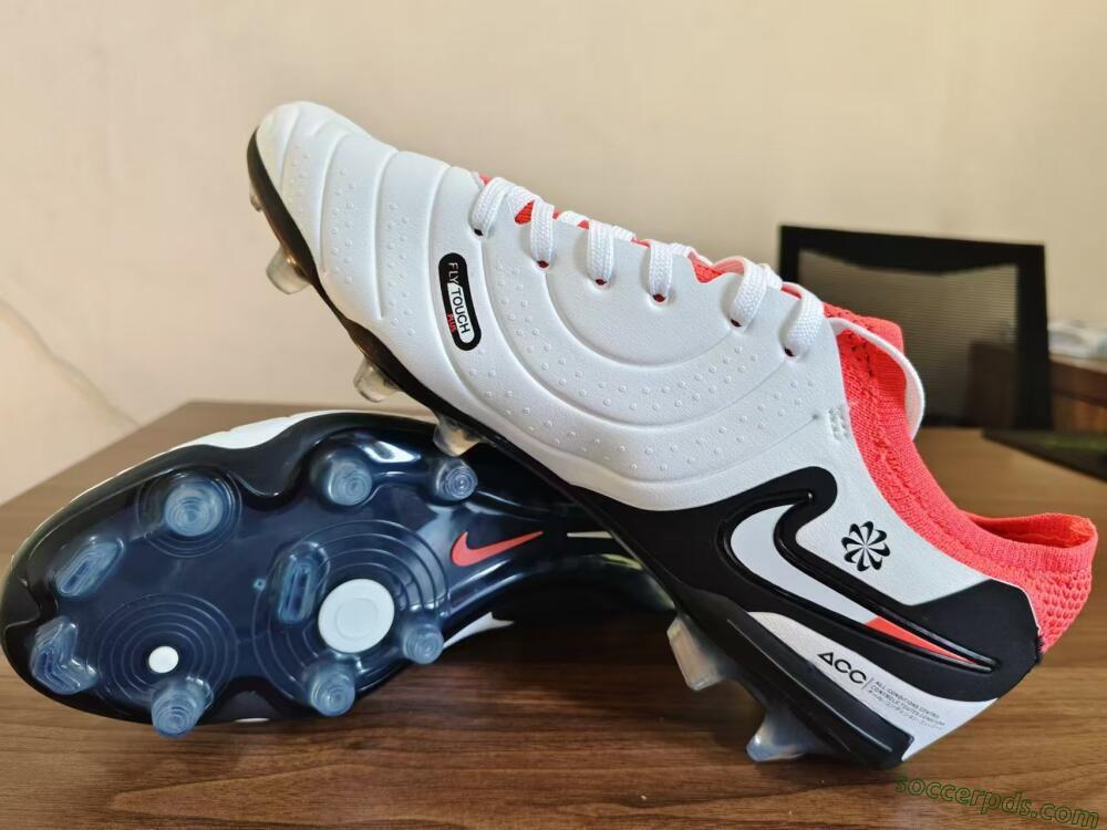 Nike Tiempo Legend 10 Elite FG Low-Tops Football Boots - White/Black/Red
