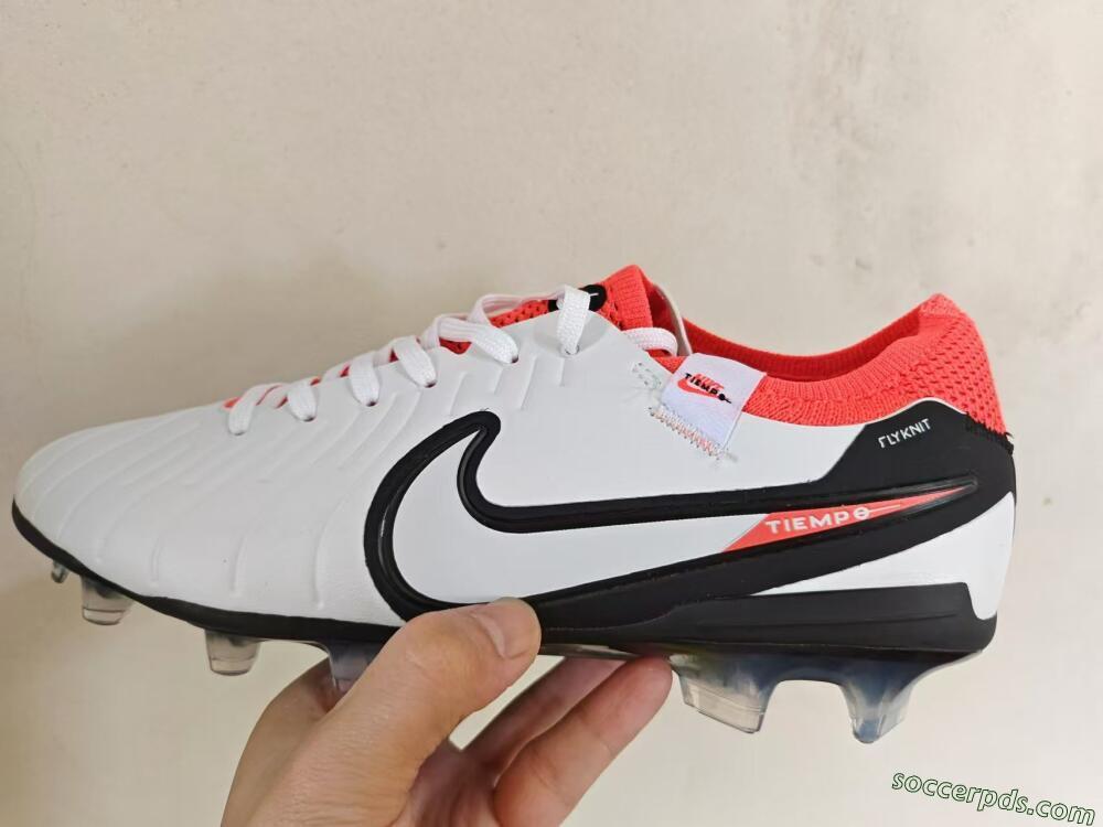 Nike Tiempo Legend 10 Elite FG Low-Tops Football Boots - White/Black/Red