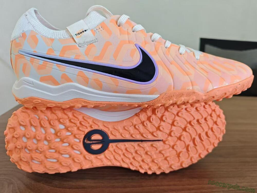 Nike Tiempo Legend 10 Elite TF Low-Tops Football Shoes - Orange/White/Black