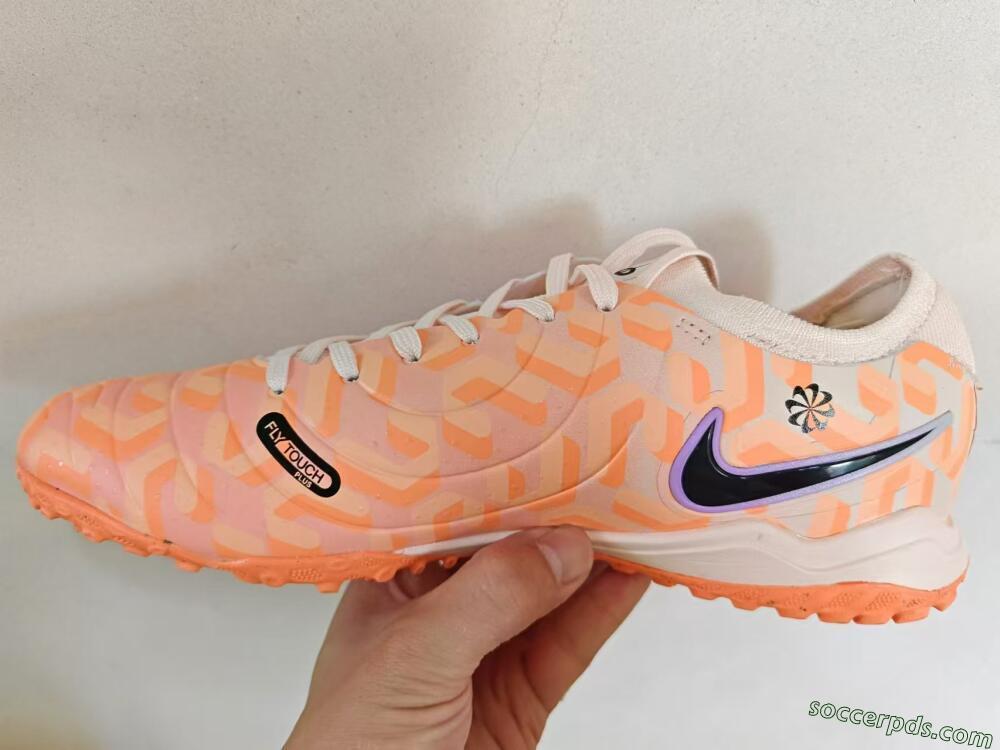 Nike Tiempo Legend 10 Elite TF Low-Tops Football Shoes - Orange/White/Black