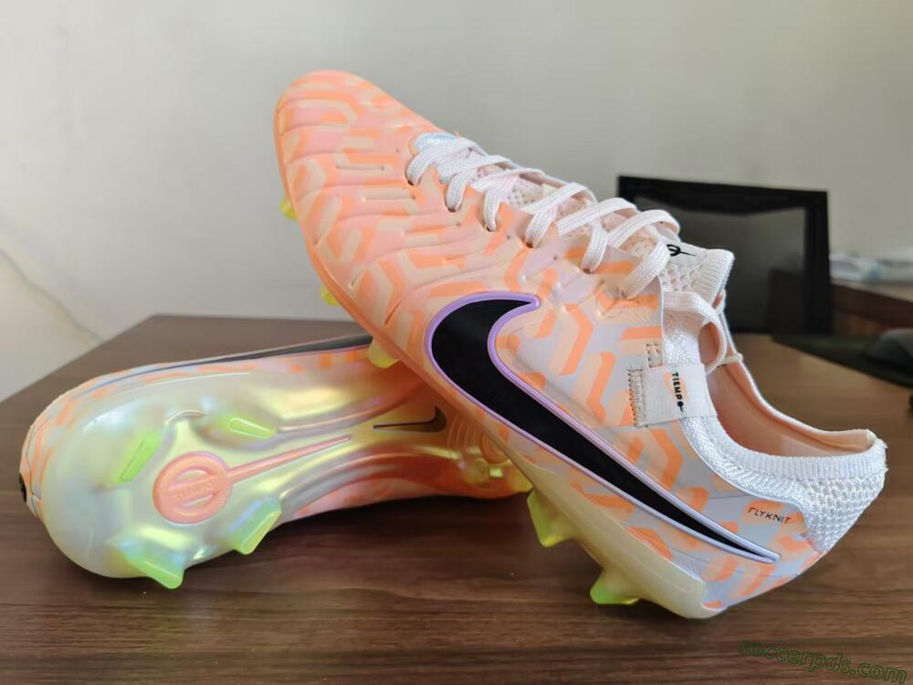 Nike Tiempo Legend 10 Elite FG Low-Tops Football Boots - Orange/Black/Purple