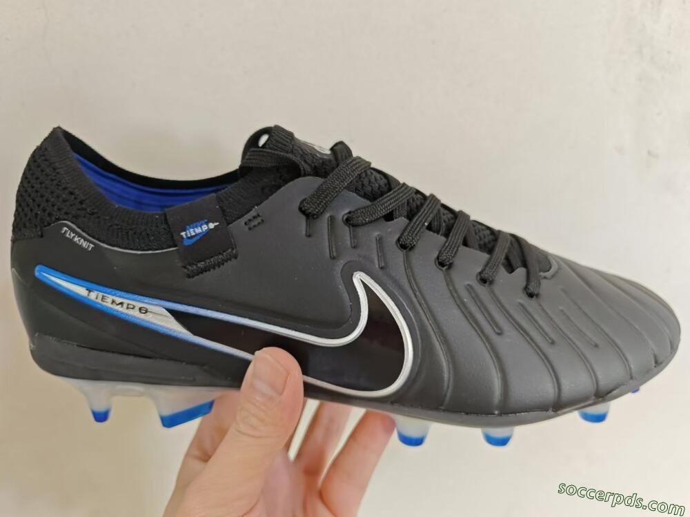 Nike Tiempo Legend 10 Academy FG Low-Tops Football Boots - Black/White/Blue
