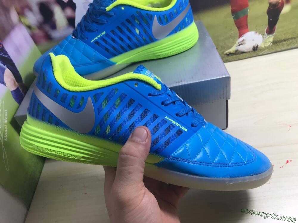 Nike Lunar Gato 2 IC Low-Tops Football Shoes - Jade/White/Yellow