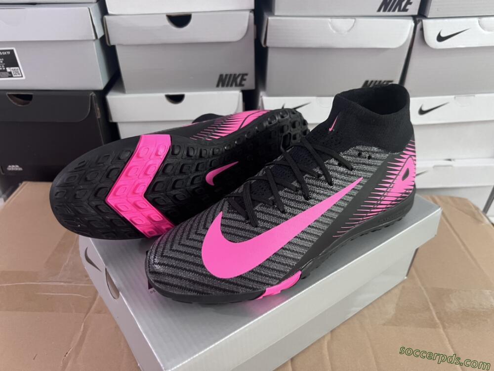 Nike Air Zoom Mercurial Superfly 10 Elite TF High-Tops Football Shoes - Black/Pink