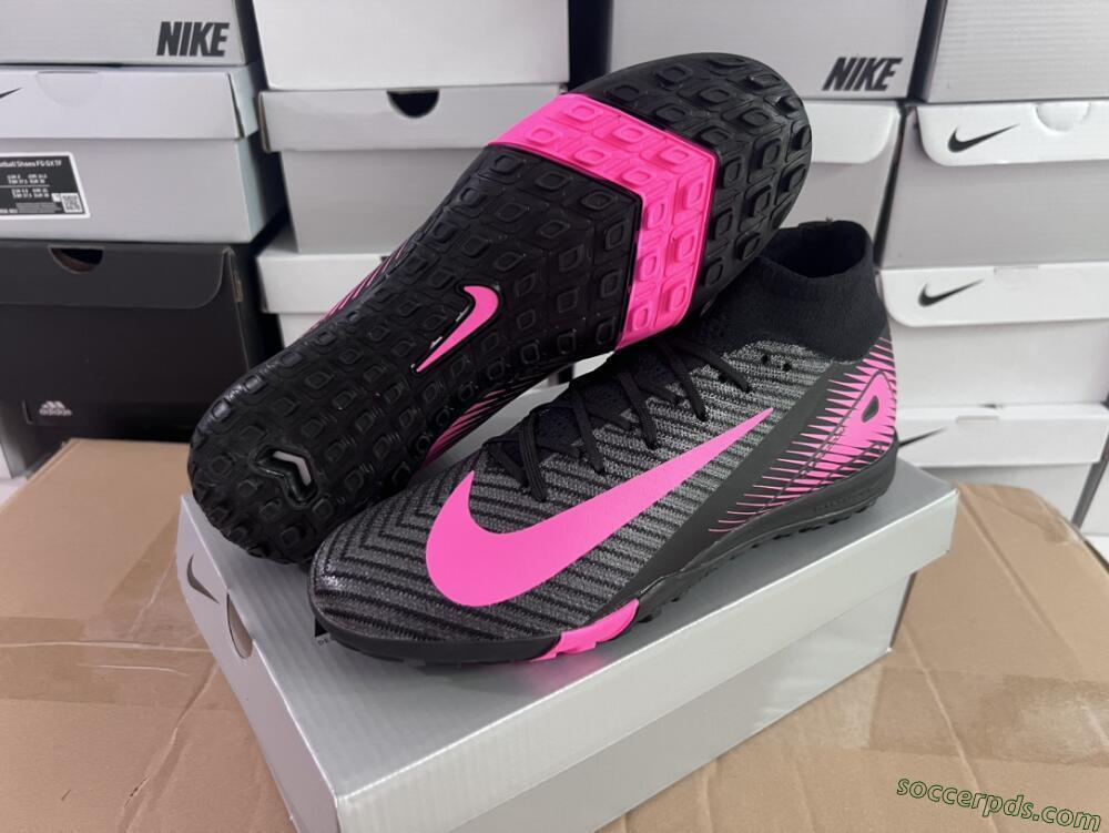 Nike Air Zoom Mercurial Superfly 10 Elite TF High-Tops Football Shoes - Black/Pink