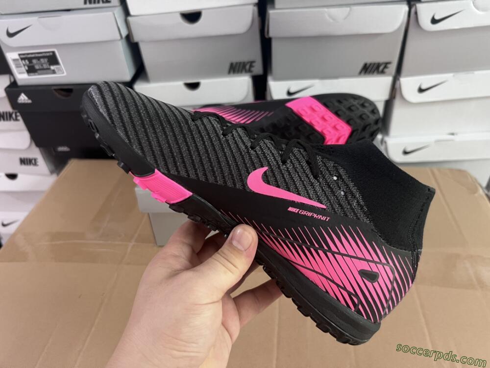 Nike Air Zoom Mercurial Superfly 10 Elite TF High-Tops Football Shoes - Black/Pink