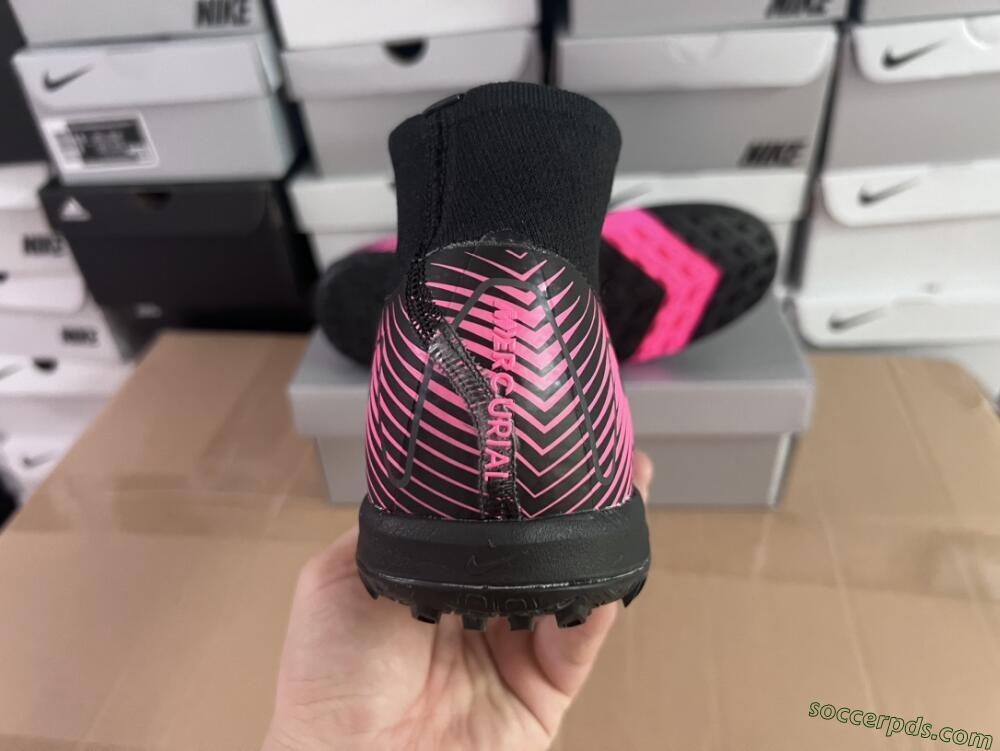 Nike Air Zoom Mercurial Superfly 10 Elite TF High-Tops Football Shoes - Black/Pink