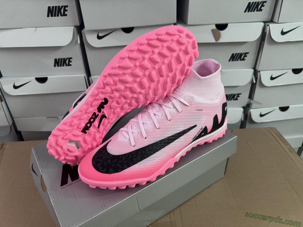 Nike Air Zoom Mercurial Superfly 9 Elite TF High-Tops Football Boots - Pink/Pink/Black
