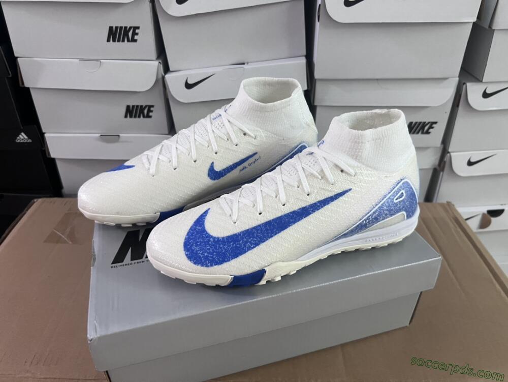Nike Air Zoom Mercurial Superfly 10 Elite TF High-Tops Football Shoes - Beige/Blue