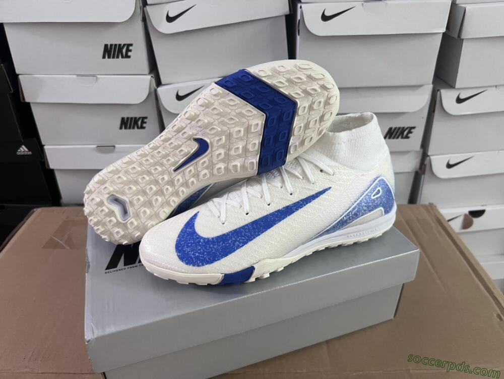 Nike Air Zoom Mercurial Superfly 10 Elite TF High-Tops Football Shoes - Beige/Blue