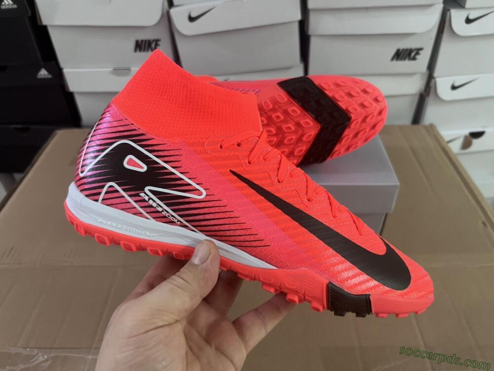 Nike Air Zoom Mercurial Superfly 10 Elite TF High-Tops Football Shoes - Red/Black/White