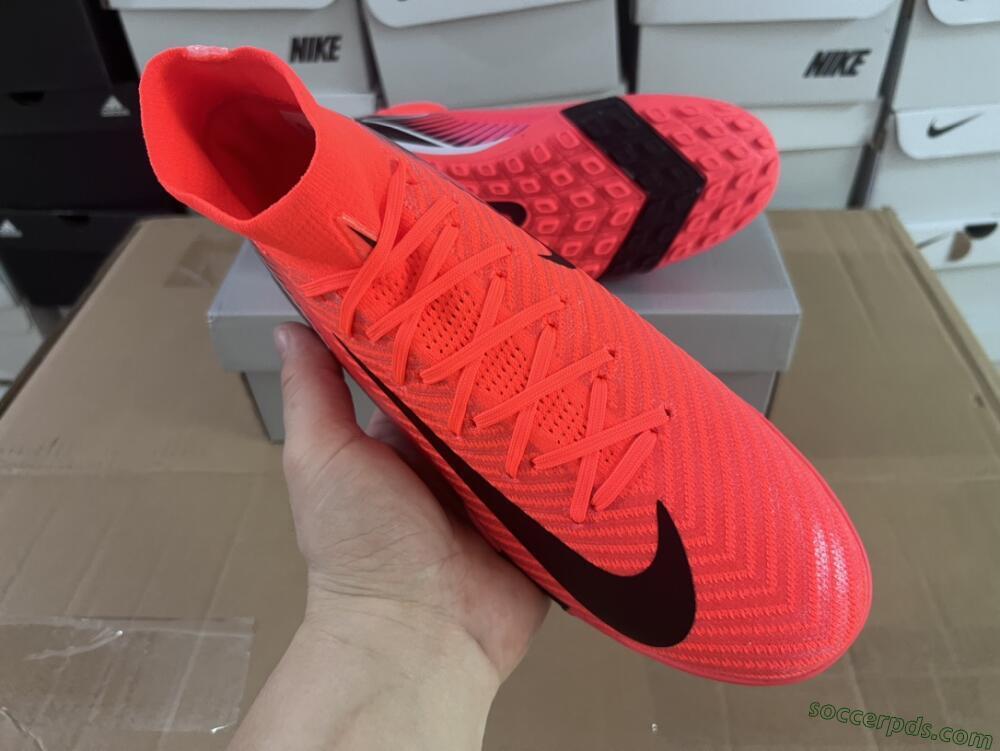 Nike Air Zoom Mercurial Superfly 10 Elite TF High-Tops Football Shoes - Red/Black/White
