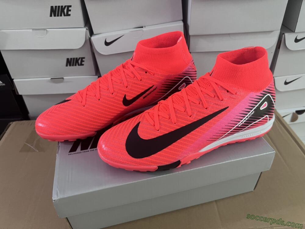 Nike Air Zoom Mercurial Superfly 10 Elite TF High-Tops Football Shoes - Red/Black/White
