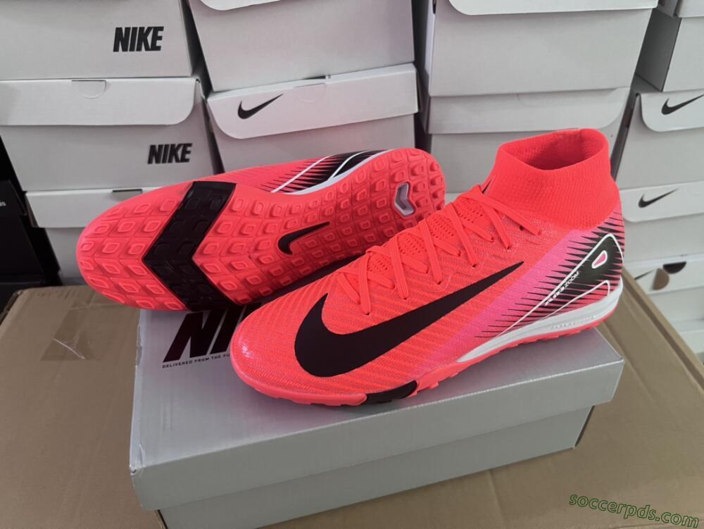 Nike Air Zoom Mercurial Superfly 10 Elite TF High-Tops Football Shoes - Red/Black/White