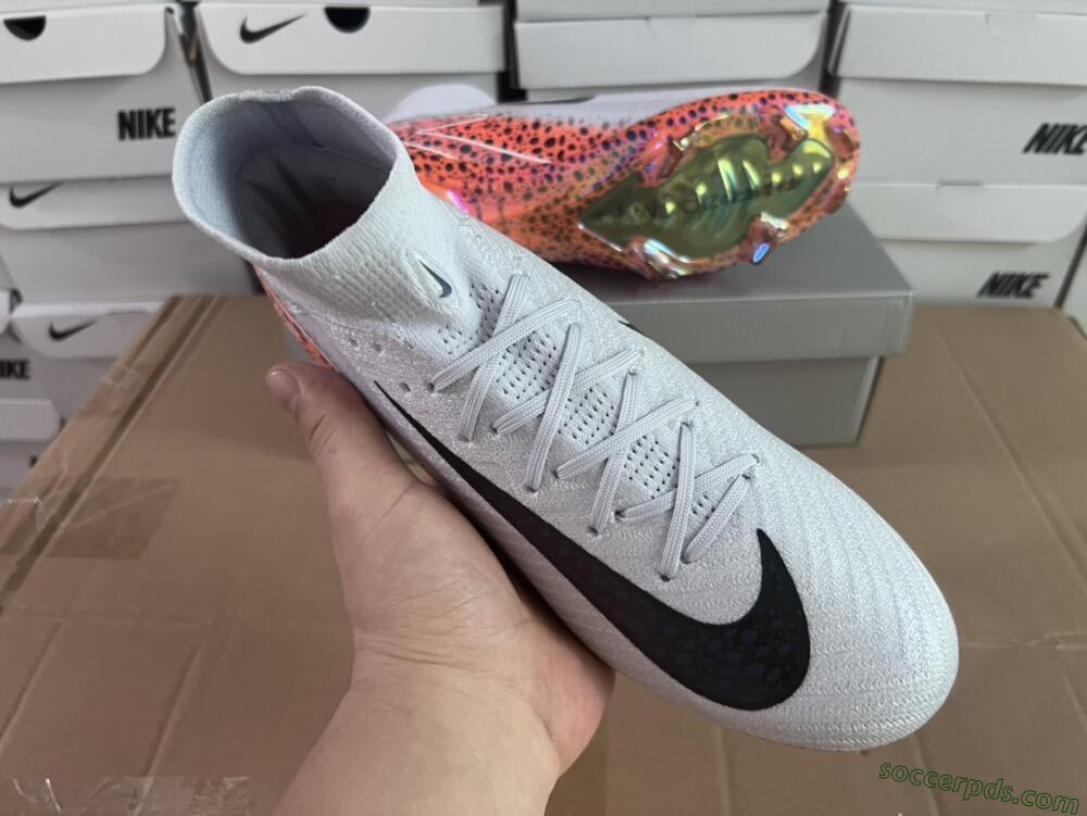 Nike Air Zoom Mercurial Superfly 10 Elite FG High-Tops Football Boots - Grey/Leopard/Gold
