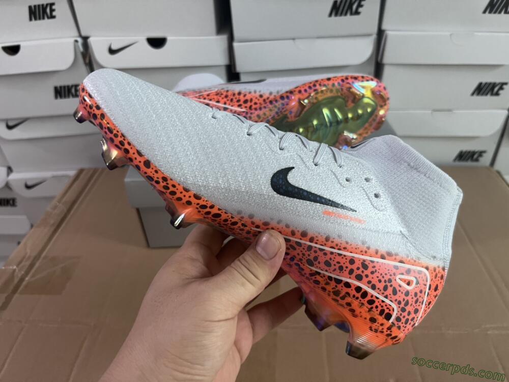 Nike Air Zoom Mercurial Superfly 10 Elite FG High-Tops Football Boots - Grey/Leopard/Gold