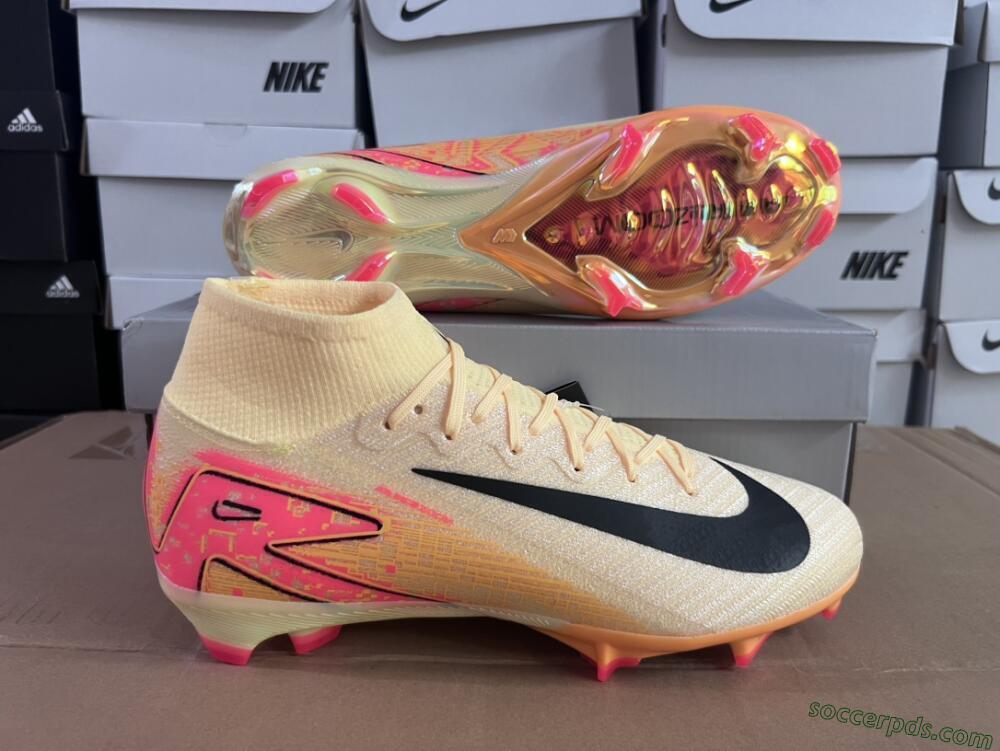 Nike Air Zoom Mercurial Superfly 10 Elite FG High-Tops Football Boots - Yellow/Black/Pink/Gold