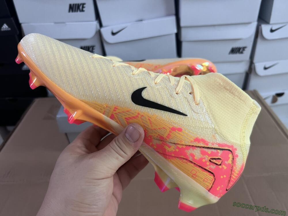 Nike Air Zoom Mercurial Superfly 10 Elite FG High-Tops Football Boots - Yellow/Black/Pink/Gold