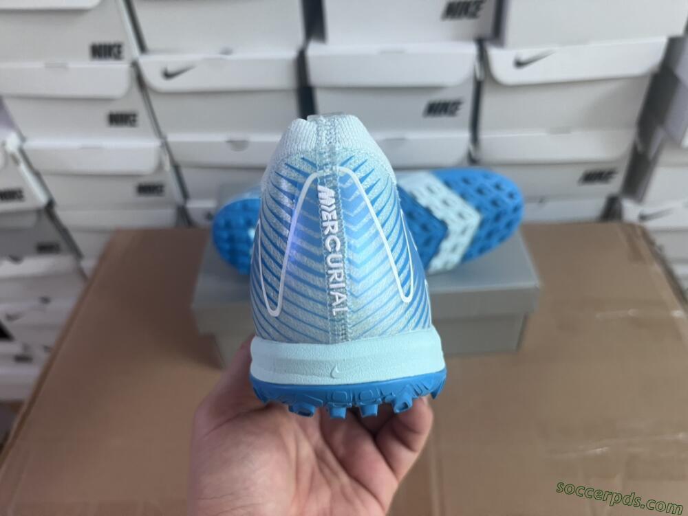 Nike Air Zoom Mercurial Vapor 16 Elite TF Low-Tops Football Shoes - Jade/Beige/Blue